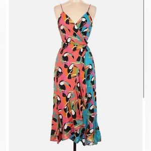 Anthropologie farm rio toucan maxi dress